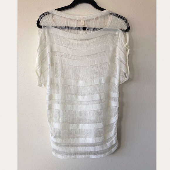 Tricot Joli Ivory Ramie Blend Top Lightweight Sz L - Picture 3 of 7